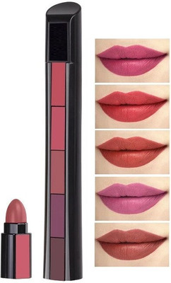 KAATO Beauty Red Edition 5 in 1 Pocket Matte Finish Lipstick Set, 5 Lip Color in 1(Red Edition, 7.5 g)