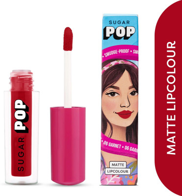 SUGAR POP Matte Lipcolour 06 Garnet - Super Matte | Lasts 8+ hours | Non-Drying(Garnet, 1.6 ml)