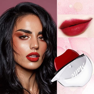 tanvi27 Lip-shaped lipstick & lazy blush lipstick(HOT RED, 5 g)