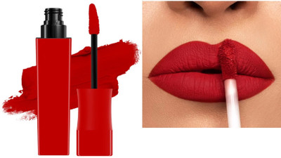 AFARAXIA WATERPROOF LIQUID MATTE FINISH RED LISPTICK FOR WOMEN(RED, 7 ml)