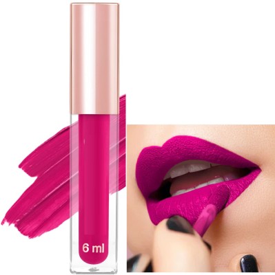 Emijun Matte Liquid Lip Lipstick Lightweight & Transferproof Dark pink(Dark pink, 6 ml)