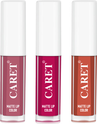 Caret Non Transfer Waterproof Liquid Matte Lipstick Combo Pack Of 3(Multicolor, 6 ml)