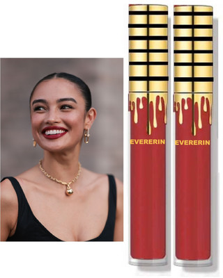 EVERERIN Non Transfer Waterproof Longlast Matte Liquid Lipstick Combo(Apple Red, 12 ml)