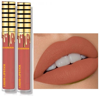 EVERERIN Ultra-Pigmented Matte Lipstick with a Long-Lasting And Non-Sticky Formula(Peach, 12 ml)