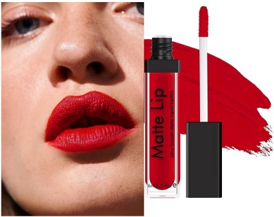 Wonholli Ultra Pigmented Smudeproof Super Matte Liquid Lipstick(Red, 6 ml)