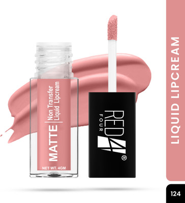 RED4 Miss Perfect Liquid Lip Cream | Non Transfer Matte Liquid Lipstick(Tea Rose, 4 g)
