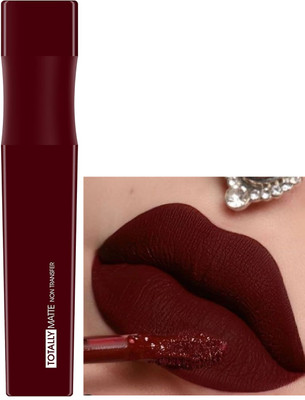 tanvi27 Maroon matte finish non transfer liquid water proof lipstick(MAROON, 5 ml)