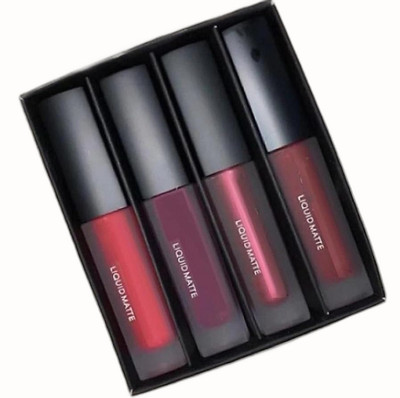 Sarbeau 4 Shades Professional Red Lipstick 4in1 Red Edition Liquid Matte_C_053(Multi, 10 ml)