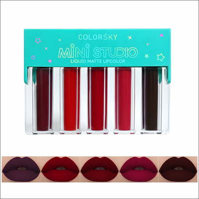 Color Sky Liquid Matte Lip Color | Long Lasting & Non-Transfer Liquid Lipstick - Set A(Dark shade, 2.5 ml)