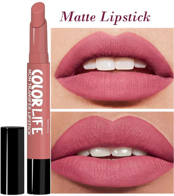 Yuency Matte Super Stay Lipstick Up to 12 Hours Long Lasting Smudgeproof & Waterproof(Warm Paech, 2 g)