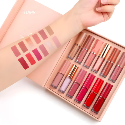 TUMR Waterproof Matte Liquid Lipstick Set of 12,(Multicolor, 30 ml)