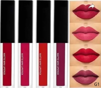 QRIOS Beauty Red Edition Mini Liquid Lipstick 4 Color In One Combo Pack Multicolour.(Multicolor, 16 ml)