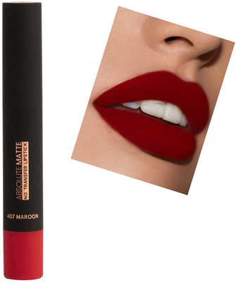 HUZURLU New Matte No Transfer Lipstick,Intense Colour(Maroon, 3.5 g)