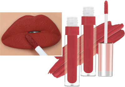 tanvi27 New Long Lasting Gloss, Waterproof, Non Transferable Liquid Dull Red Lipsitck(Dull Red, 8 ml)