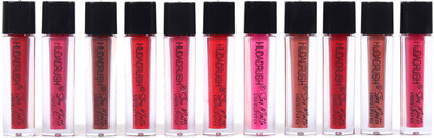 Sh.Huda Long Lasting Waterproof Non Transfer Mini Liquid Matte Lipstick Kit Set of 11(The Mix Edition, 16 ml)