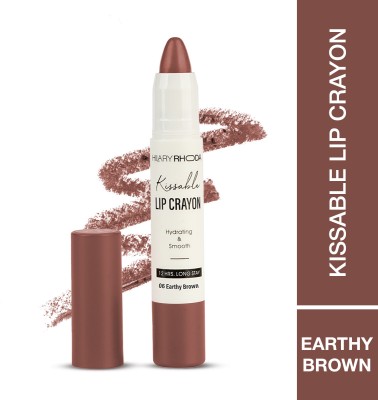 Hilary Rhoda Kissable Lip Crayon |12-Hour Stay | Highly Matte Finish & Pigmented Lipstick(Earthy Brown, 3.5 g)