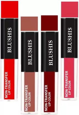 BLUSHIS Enrich Super Stay Sensational Matte Mini Lipstick Set 4 Pieces(Multicolour, 16 ml)