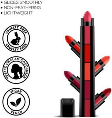 kHUDAt kHUDAt_Beauty Fab 5 In 1 Matte Finish Lipstick(Red, 7.5 ml)