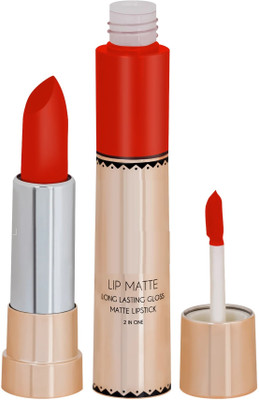 AFARAXIA 2in1 LIP MATTE & GLOSS LONGLASTING LIPSTICK(Coral red, 8 g)