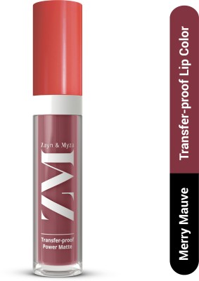 ZM Zayn & Myza Transfer-Proof Power Matte Liquid Lipstick With Long Lasting Formula(Merry Mauve, 6 ml)