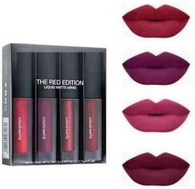 SNDS Liqued Matte Lipstick 4in 1(red, 40 ml)
