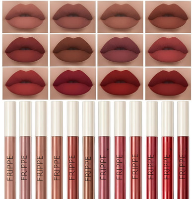 FRIPPE Stay With Me Matte Lipstick Combo Pack of 12(Multicolour, 20 ml)