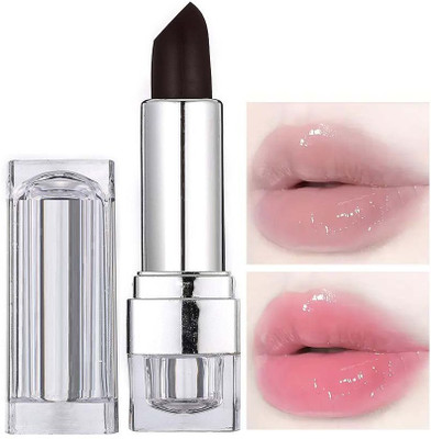 MYEONG 2-in-1 Lip Tint & Color Changing, Moisturizing Glossy Finish Lipstick(Black, 2 g)