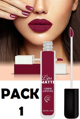 PERLENTE Liquid Matte Lipstick,Transferproof PACK OF - 1(MAROON, 5 ml)