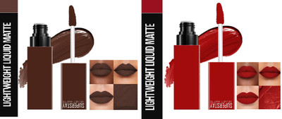 Luipui MATTE CRUSH SUPER STAY LONG LASTING, FULL COVERAGE LIPSTICK PACK OF 2(MUDDY MADNESS - 20, WILD ROSE - 19, 8 ml)