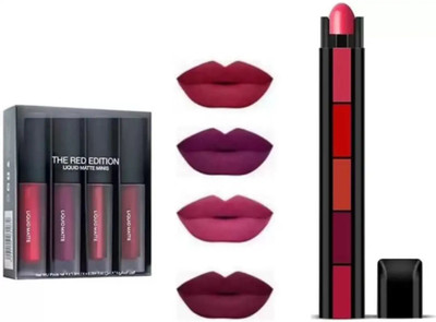 zukrave Lipstic & 5 in 1 Red Edition4IN1 RED (RED, 16 ml)(MultiColor, 6 ml)