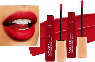 tanvi27 New Kiss Proof & Long Lasting Velvete Matte Highly Pigmented Bright Red Lipstick(Bright Red, 10 ml)