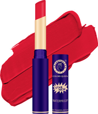 COLORS QUEEN Lips Non Transfer Waterproof Smudge Proof Long Lasting Matte Lipstick(Mac Red, 2.4 g)