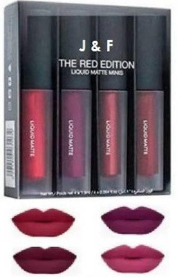 J & F Hinshitshu Long Stay Lipstick ( 4 in 1 Red Edition )(Multicolor, 20 ml)