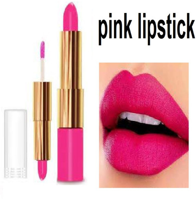 Luipui 2 in 1 matte finish lipstick pack of 1 waterproof smudge proof(pink, 6 g)