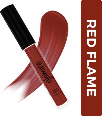Glamino Red Flame Liquid Lipstick Non Transfer Waterproof Long Lasting(Red, 4 ml)
