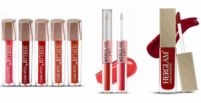 herglam Long Lasting Liquid Matte Lipstick Set – Pack of 5 Shades(Multicolor, 10 ml)