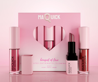 maquick 3-in-1 Lip Kit(pink, 2 ml)