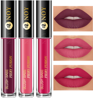 NOY Matte Lipstick Combo Full Coverage, Smudge-Proof Wine, Peach, Magenta Lipstick(Wine, Peach, Magenta, 12 ml)