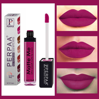 Perpaa One Stroke Matte Liquid Lipstick(Hidden Magenta, 5 ml)