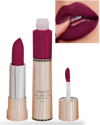 GABBU Use 2 in 1 liquid nad cryon lipstikc for women and girls(wine, 3.6 ml)
