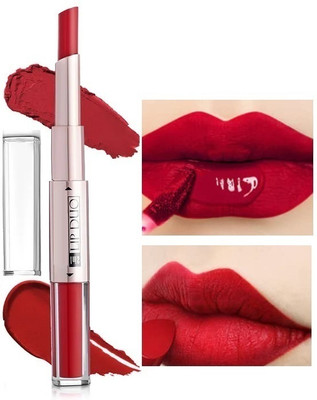 Luster Shine Long Lasting 2 in 1 Lipstick for Womens & Girls(Red, 7 ml)