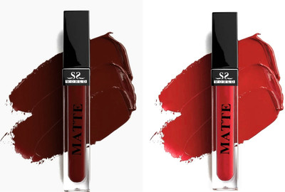SSworld SUPER_MATTE_COMBO_RED_CHERRY(LONG LASTING SPUER MATTE, PACK OF 2, RED&CHERRY LIPSTICK, WATERPROOF, 6 ml)