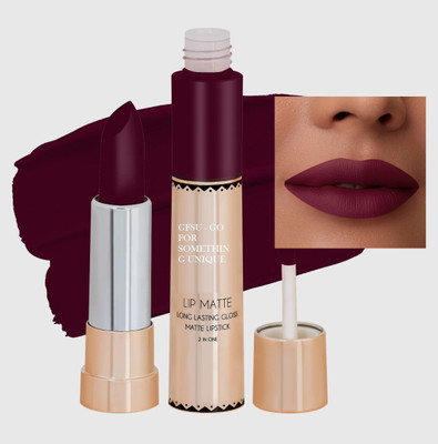 GFSU - GO FOR SOMETHING UNIQUE Best 2 in 1 long Lasting Matte Lipstick, Matte Finish For Women(wine, 8 g)
