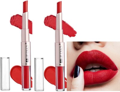ADJD COMBO 2 IN 1 MATTE LIQUID CARYON LIPSTICK SMUDGE -PROOF RED(RED, 20 g)