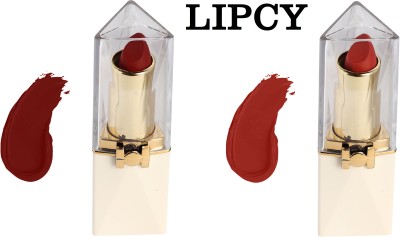 lipcy Matte LIpstick Red And Maroon Combo,3gm in single piece (Pack of 2)(Deep Maroon, Red, 3 g)