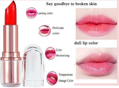 SEUNG GLOSSY FINISH WATER PROF & LONG LASTING COLOR CHANGING LIPSTICK(PINK, 3.6 g)