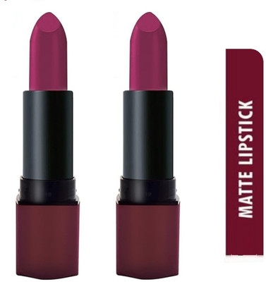 Luipui Best matte finish long lasting lipstick for matte look pack of 2(Purple, 12 ml)