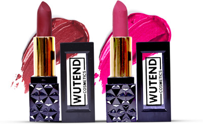 wutend Matte Lipstick Waterproof, Lightweight, Best For Daily Use For Girl Pack of 2(Coffee Nut & Bubble Pink, 3.5 g)