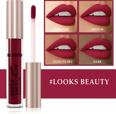 BLUSHIS Apple Matte Lip Colour Non Transfer Liquid Matte Lipstick(DARK ROSE, 6 ml)