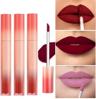 Latixmat Waterproof Long Lasting Non Transfer Liquid Lipstick Pack of 3(Multicolor, 6 ml)